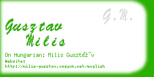 gusztav milis business card